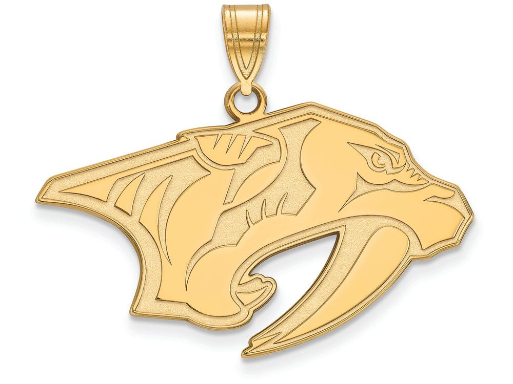 Sterling Silver Gp Nhl Logoart Nashville Predators Large Pendant