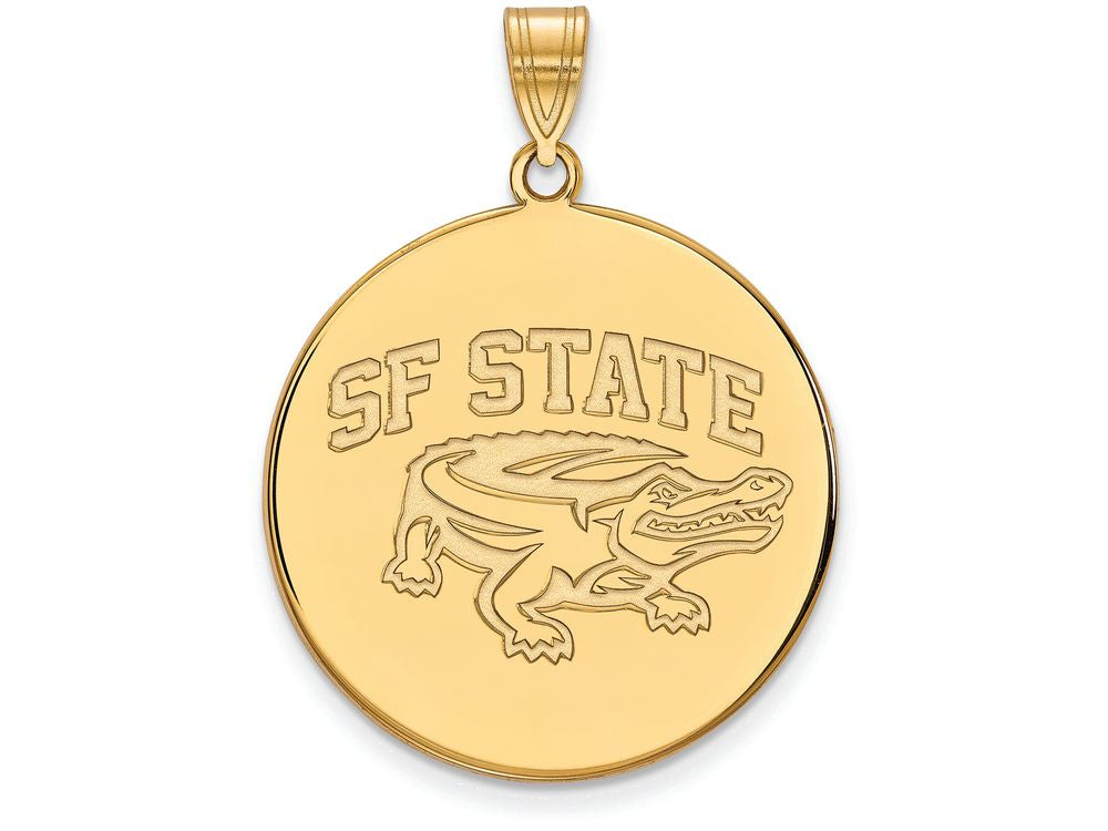 Logoart Sterling Silver Gp San Francisco State University Extra Large  Disc Pendant