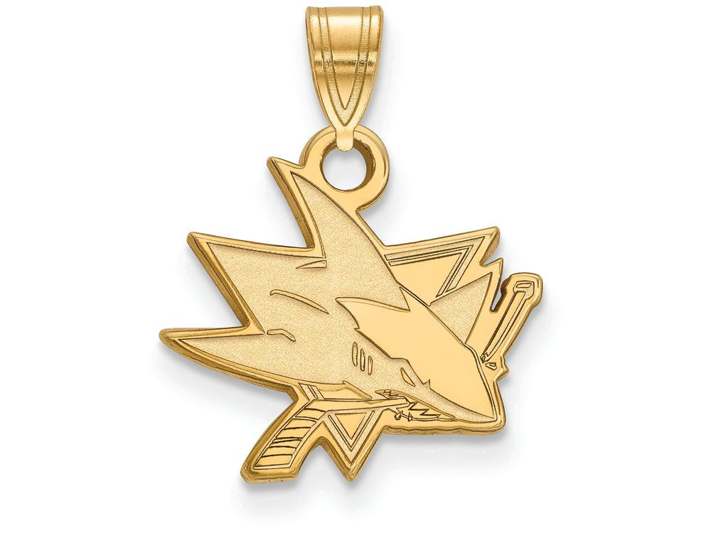Sterling Silver Gp Nhl Logoart San Jose Sharks Small Pendant