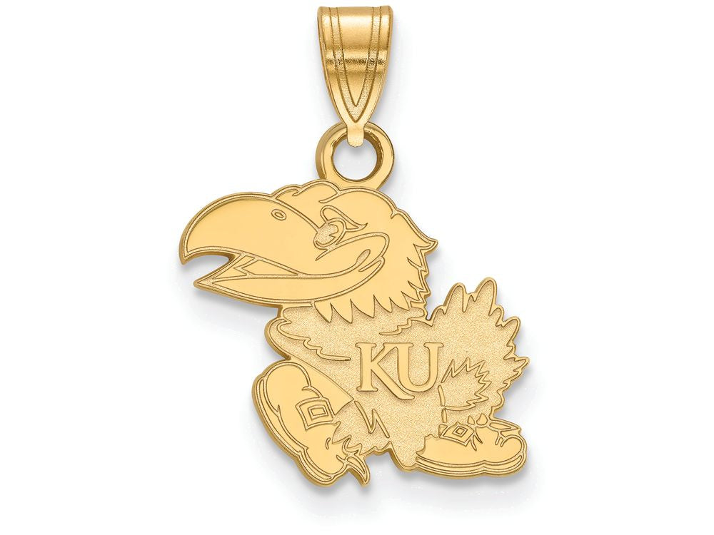 Logoart Sterling Silver Gp University Of Kansas Small Pendant