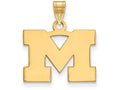 Logoart Sterling Silver Gp Michigan (univ Of) Small Pendant