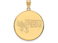 Logoart Sterling Silver Gp University Of North Texas Extra Large  Disc Pendant