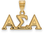 Logoart Sterling Silver Gp Alpha Sigma Alpha Medium Pendant