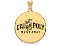 Logoart Sterling Silver Gp California Polytechnic State U Extra Large  Enamel Disc Pendant