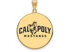 Logoart Sterling Silver Gp California Polytechnic State U Extra Large  Enamel Disc Pendant