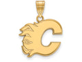 Sterling Silver Gp Nhl Logoart Calgary Flames Medium Pendant