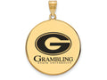 Logoart Sterling Silver Gp Grambling State U Extra Large  Enamel Disc Pendant