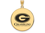 Logoart Sterling Silver Gp Grambling State U Extra Large  Enamel Disc Pendant