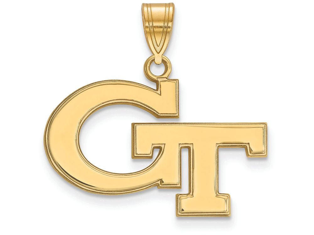 Logoart Sterling Silver Gp Georgia Institute Of Technology Medium Pendant