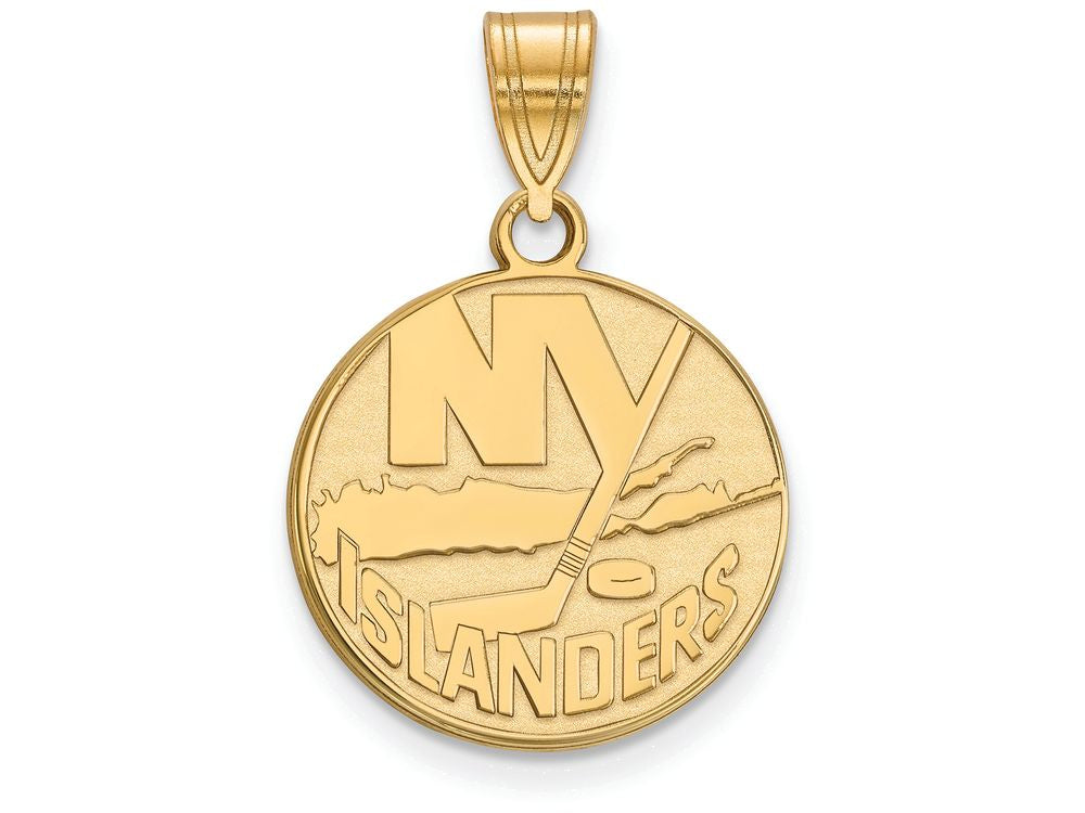 Sterling Silver Gp Nhl Logoart New York Islanders Medium Pendant
