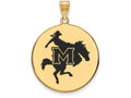 Logoart Sterling Silver Gp Mcneese State University Extra Large  Enamel Disc Pendant