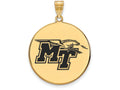 Logoart Sterling Silver Gp Middle Tennessee State U Extra Large  Enamel Disc Pendant