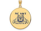 Logoart Sterling Silver Gp North Carolina Aandt Extra Large  Enamel Disc Pendant