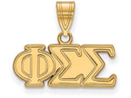 Logoart Sterling Silver Gp Phi Sigma Sigma Medium Pendant