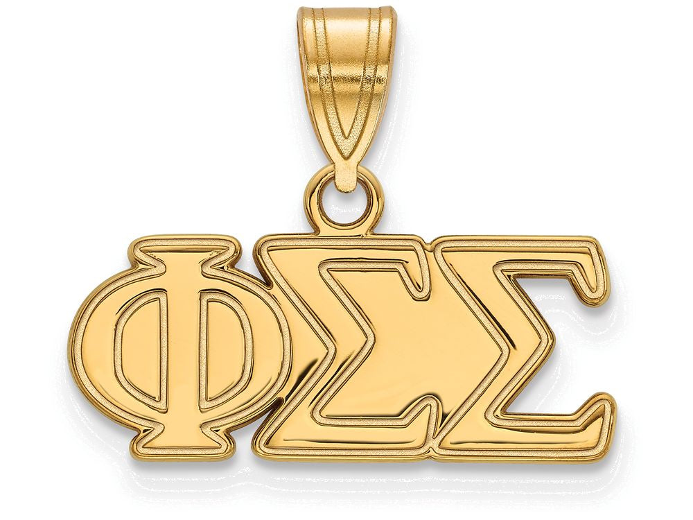 Logoart Sterling Silver Gp Phi Sigma Sigma Medium Pendant