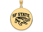Logoart Sterling Silver Gp San Francisco State U Extra Large  Enamel Disc Pendant