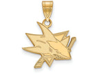 Sterling Silver Gp Nhl Logoart San Jose Sharks Medium Pendant