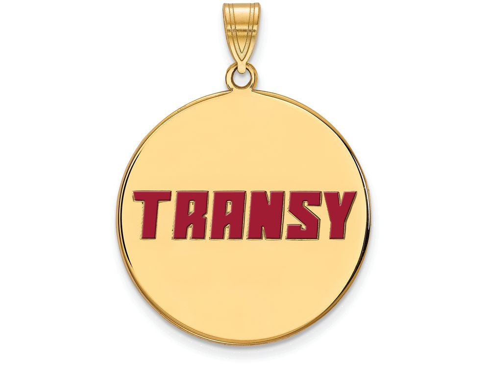 Logoart Sterling Silver Gp Transylvania U Extra Large  Enamel Disc Pendant