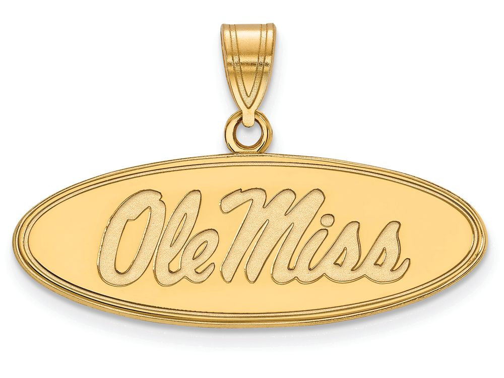 Logoart Sterling Silver Gp University Of Mississippi Medium Pendant