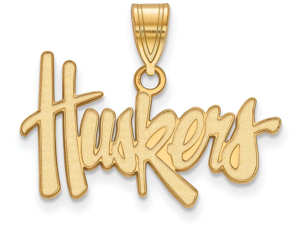Logoart Sterling Silver Gp University Of Nebraska Medium Pendant
