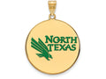 Logoart Sterling Silver Gp University Of North Texas Extra Large  Enamel Disc Pendant