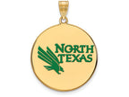 Logoart Sterling Silver Gp University Of North Texas Extra Large  Enamel Disc Pendant