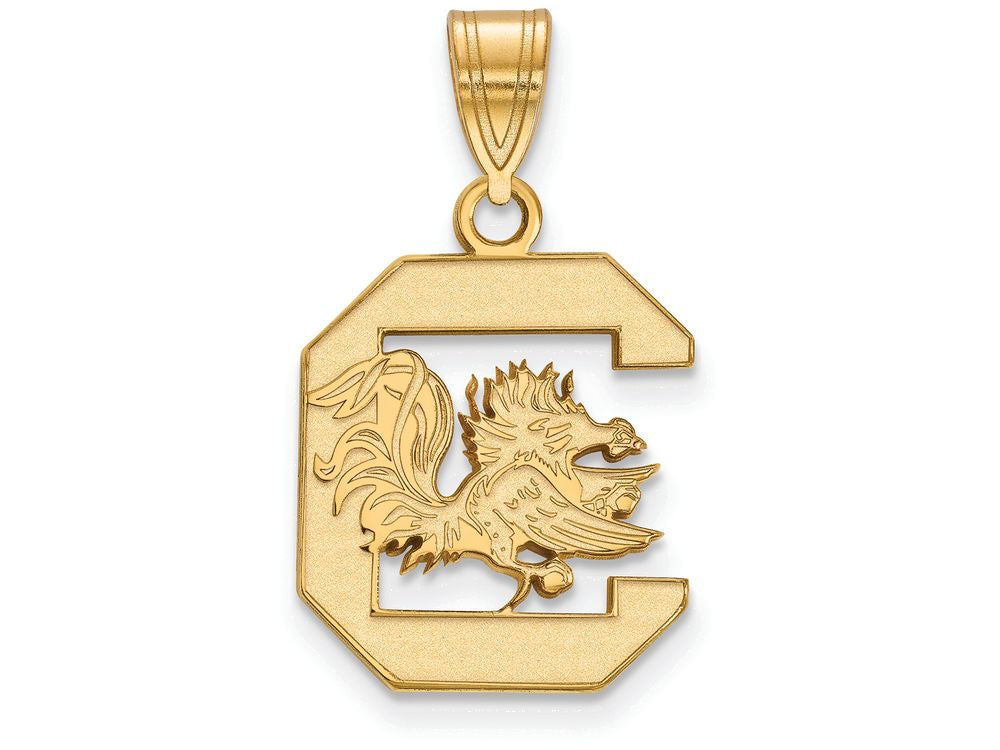 Logoart Sterling Silver Gp University Of South Carolina Medium Pendant