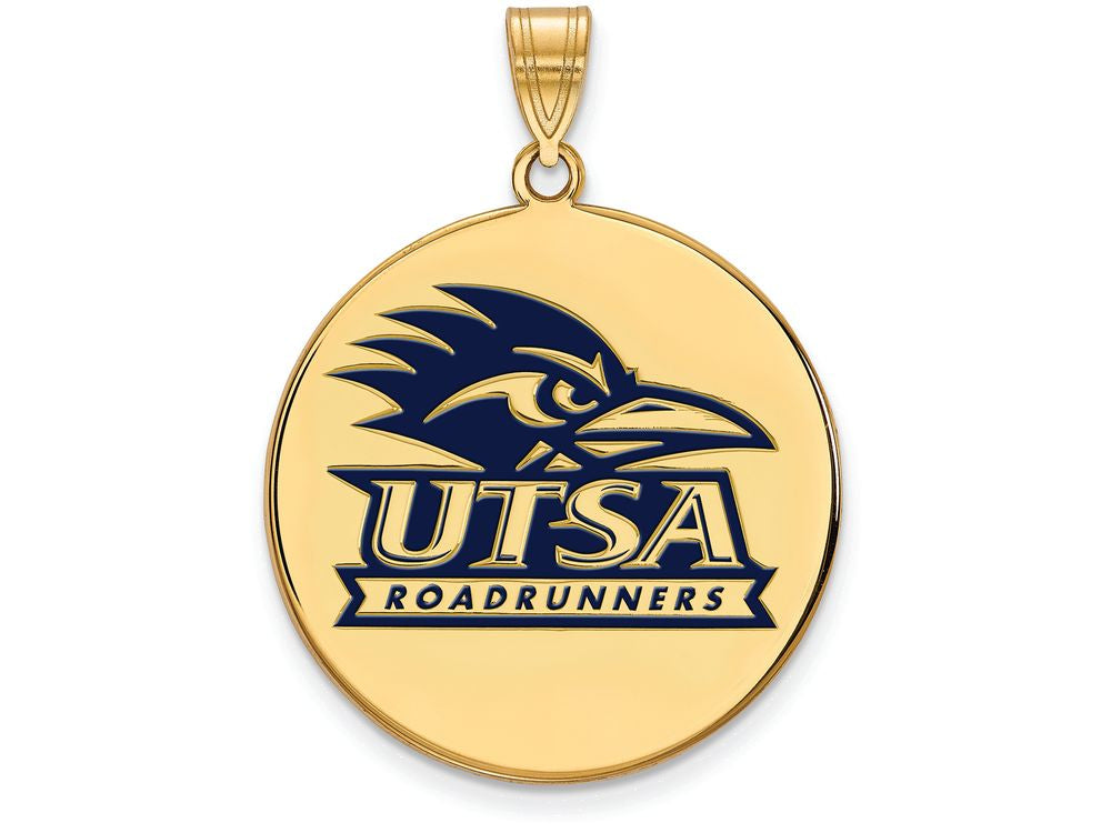 Logoart Sterling Silver Gp U Of Texas At San Antonio Extra Large  Enamel Disc Pendant