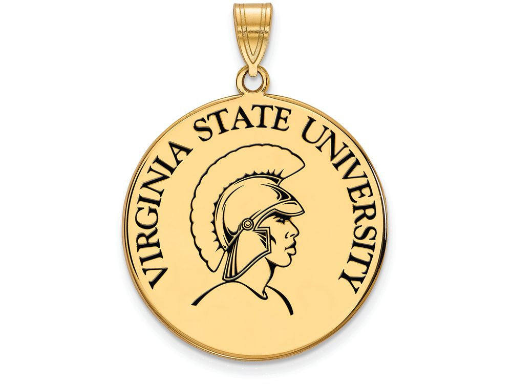 Logoart Sterling Silver Gp Virginia State University Extra Large  Enamel Disc Pendant