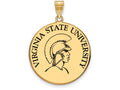 Logoart Sterling Silver Gp Virginia State University Extra Large  Enamel Disc Pendant