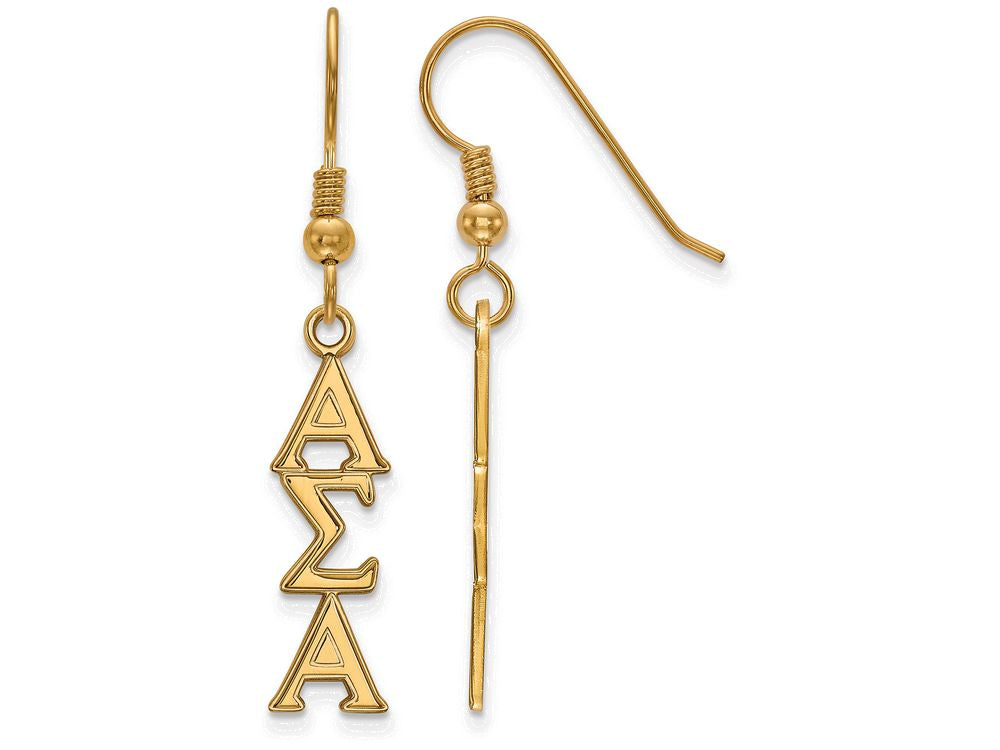 Logoart Sterling Silver Gp Alpha Sigma Alpha Dangle Medium Earrings
