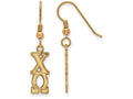 Logoart Sterling Silver Gp Chi Omega Dangle Medium Earrings