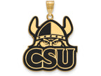 Logoart Sterling Silver Gp Cleveland State University Extra Large  Enamel Pendant