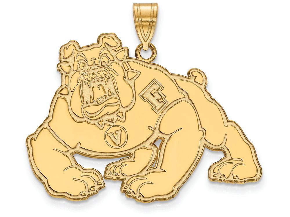 Logoart Sterling Silver Gp California State University Fresno Extra Large  Pendant