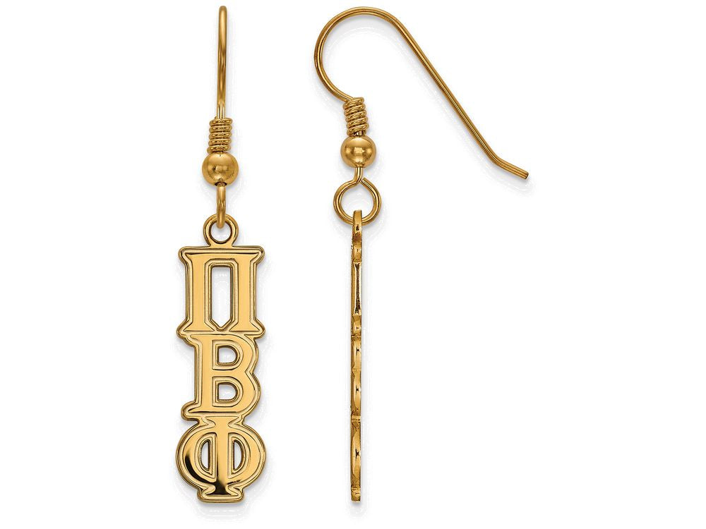 Logoart Sterling Silver Gp Pi Beta Phi Dangle Small Earrings