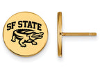 Logoart Sterling Silver Gp San Francisco State U Small Enamel Disc Earrings