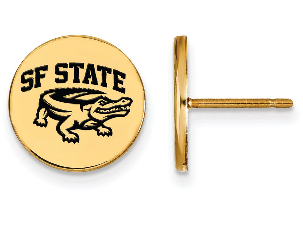 Logoart Sterling Silver Gp San Francisco State U Small Enamel Disc Earrings