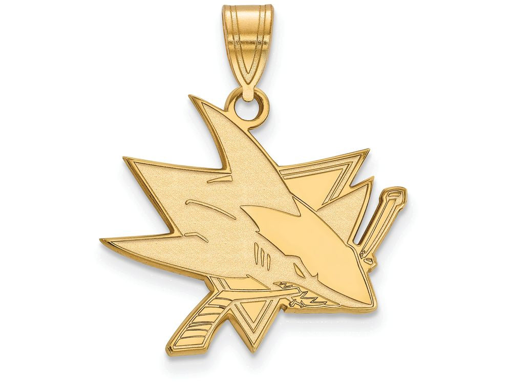Sterling Silver Gp Nhl Logoart San Jose Sharks Large Pendant