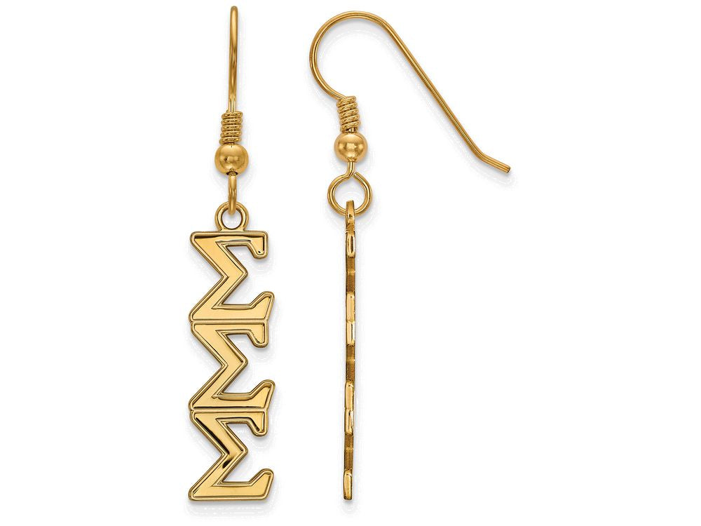 Logoart Sterling Silver Gp Sigma Sigma Sigma Dangle Medium Earrings