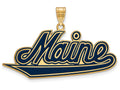 Logoart Sterling Silver Gp University Of Maine Extra Large  Enamel Pendant
