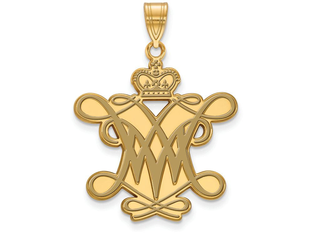 Logoart Sterling Silver Gp William And Mary Extra Large  Enamel Pendant