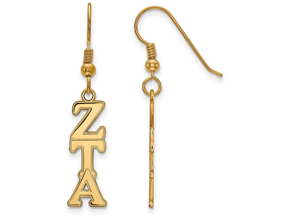 Logoart Sterling Silver Gp Zeta Tau Alpha Dangle Medium Earrings
