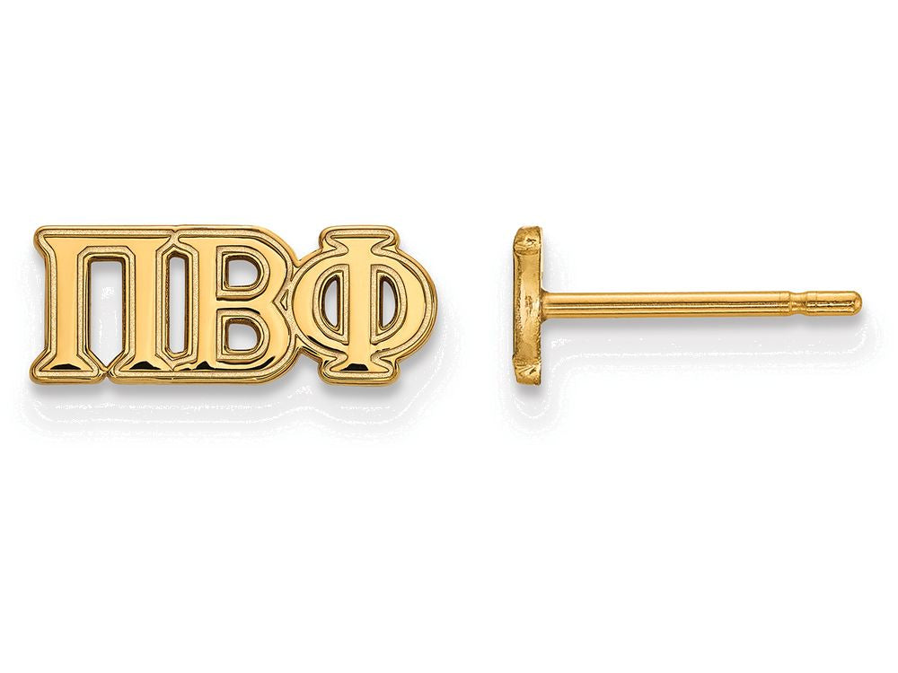 Logoart Sterling Silver Gp Pi Beta Phi Extra Small Post Earrings