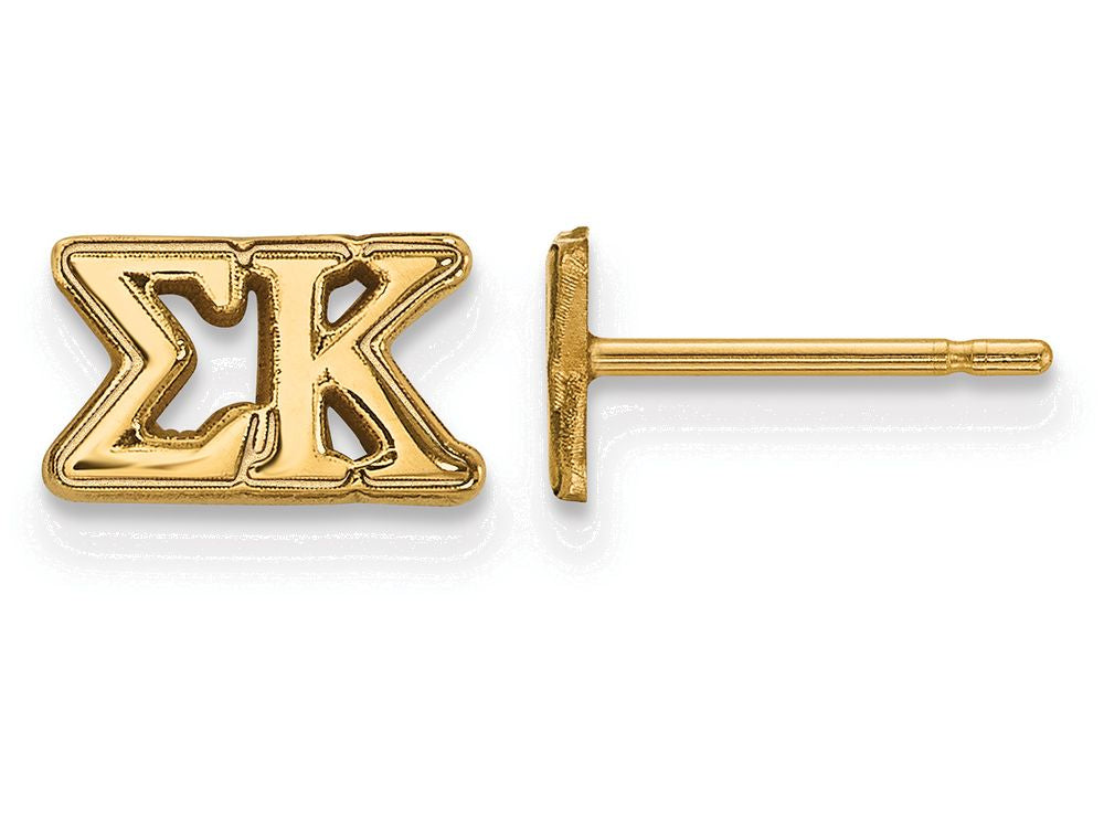 Logoart Sterling Silver Gp Sigma Kappa Extra Small Post Earrings