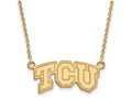 Logoart Sterling Silver Gp Texas Christian U Small Pendant Necklace