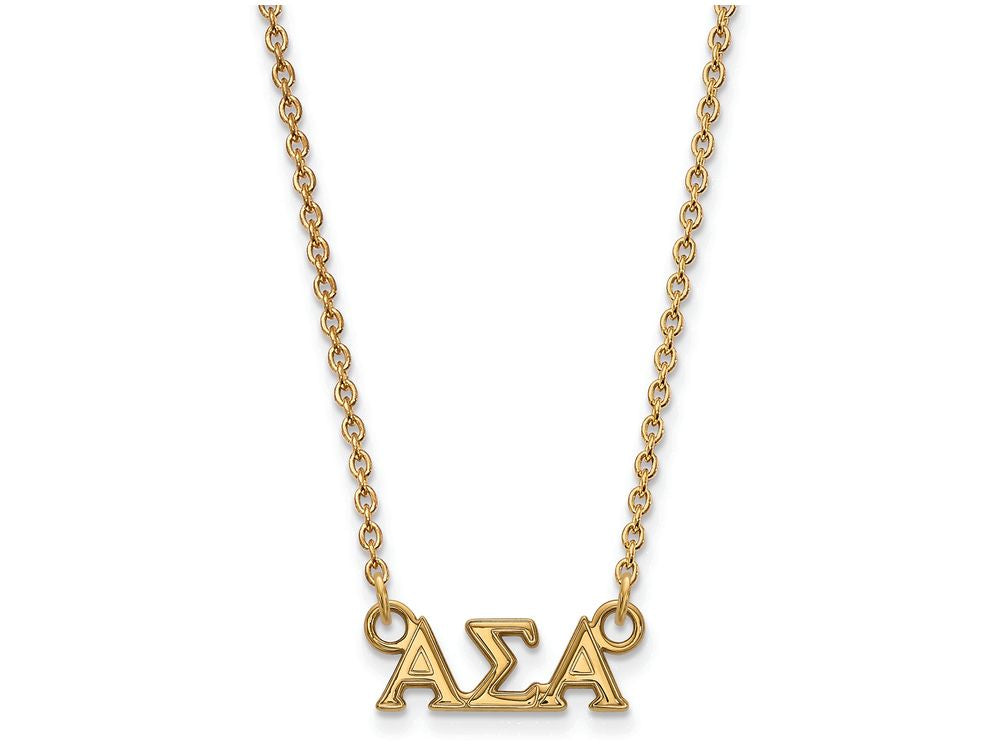 Logoart Sterling Silver Gp Alpha Sigma Alpha Extra Small Pendant Necklace