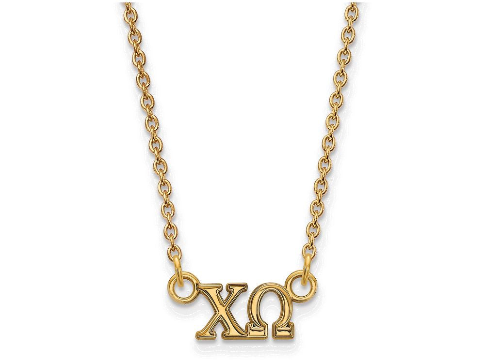 Logoart Sterling Silver Gp Chi Omega Extra Small Pendant Necklace