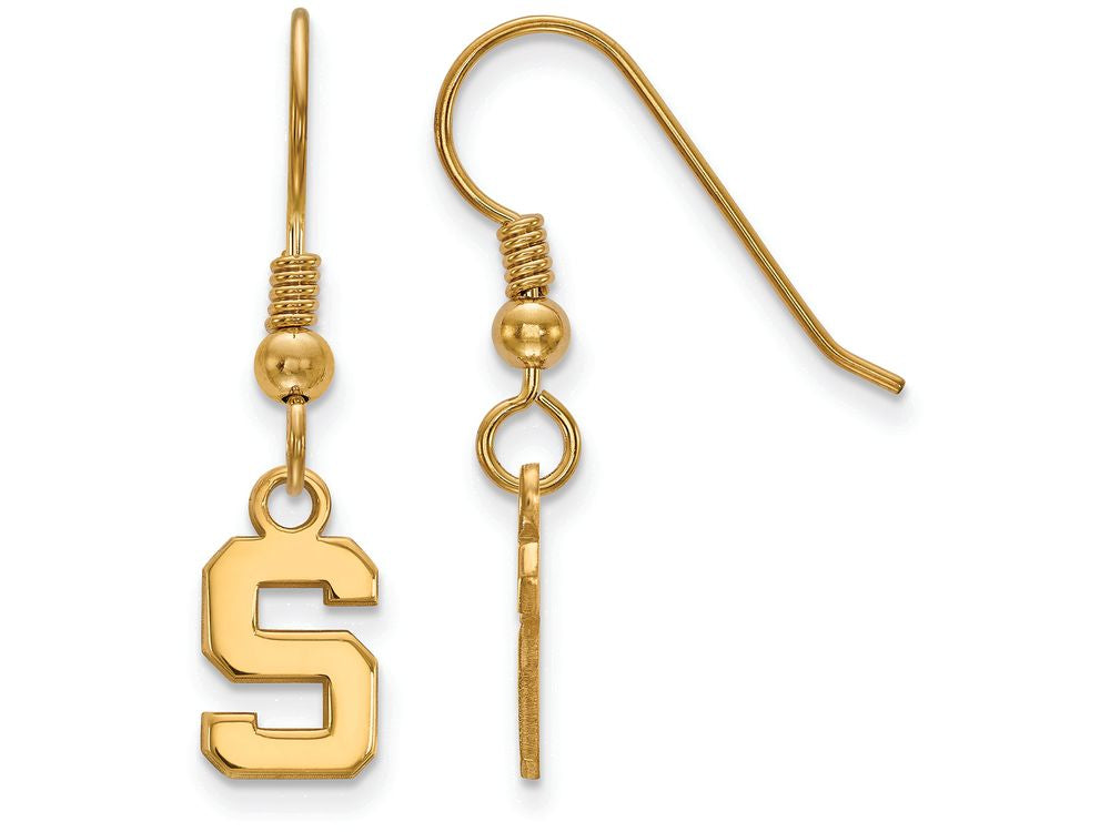 Logoart Sterling Silver Gp Michigan State University Extra Small Dangle Earrings