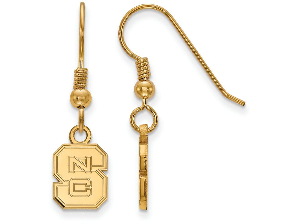 Logoart Sterling Silver Gp North Carolina State University Extra Small Dangle Earrings