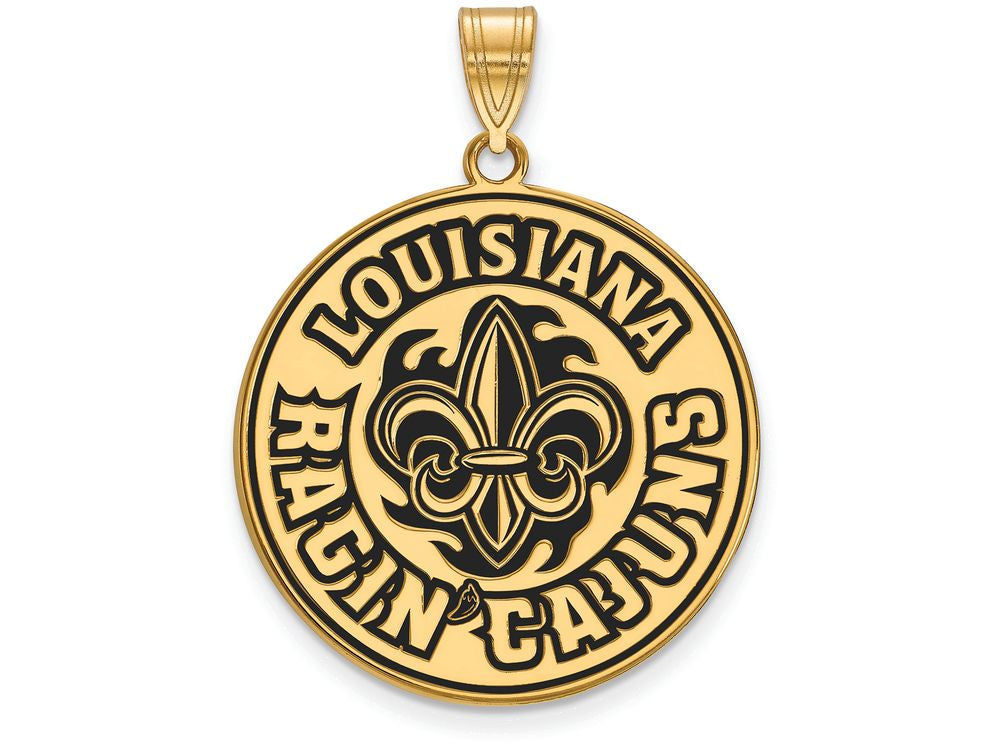 Logoart Sterling Silver Gp U Of Louisiana At Lafayette Extra Large  Enamel Pendant